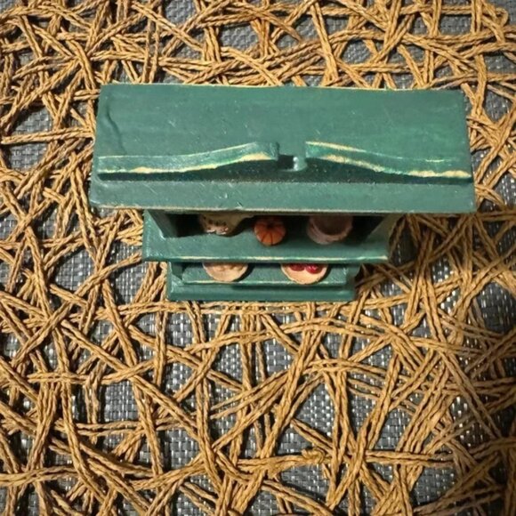 Dollhouse Miniature Kitchen Cabinet Bookcase Shelf Tea and Baked Goods Wooden - Picture 6 of 6